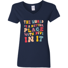 이미지를 갤러리 뷰어에 로드 , Divi Better Place  Ladies V-Neck