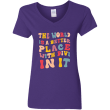 이미지를 갤러리 뷰어에 로드 , Divi Better Place  Ladies V-Neck