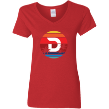 이미지를 갤러리 뷰어에 로드 , Divi Rainbow Sunset  Ladies V-Neck