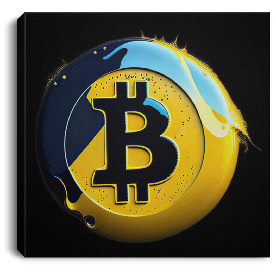 Bitcoin Button Canvas