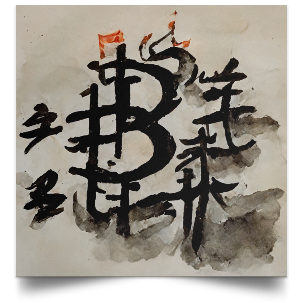 Bitcoin Chinese Calligraphy Poster