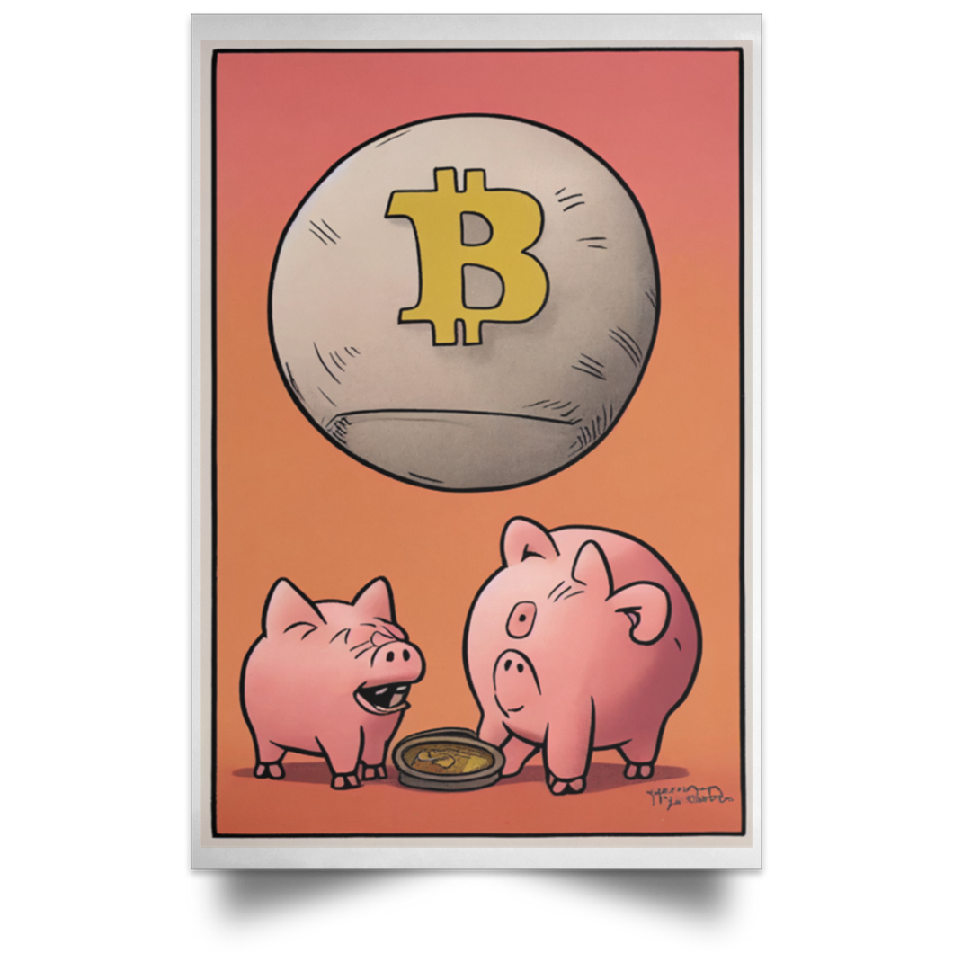 Bitcoin Meets Piggy Bank Poster