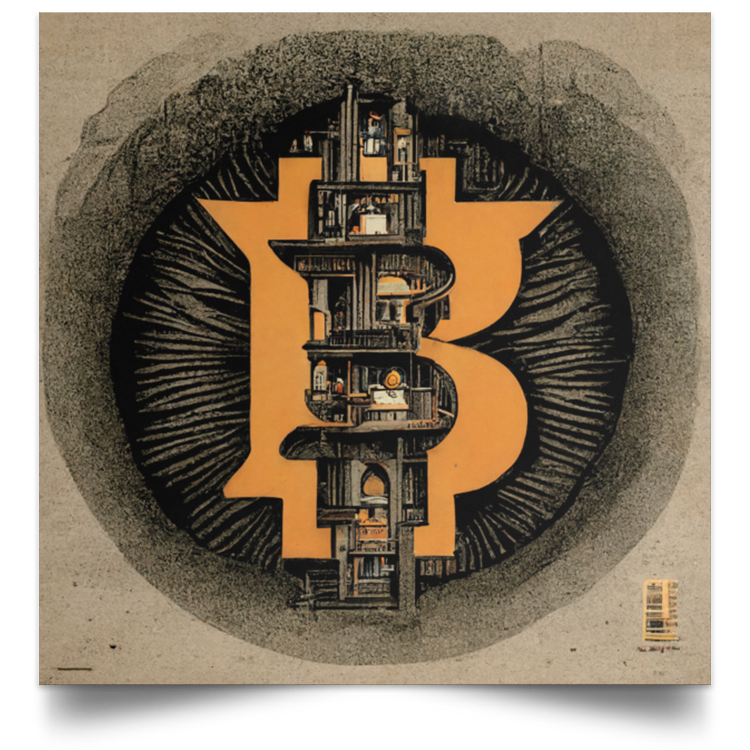 Bitcoin Escher Style Poster