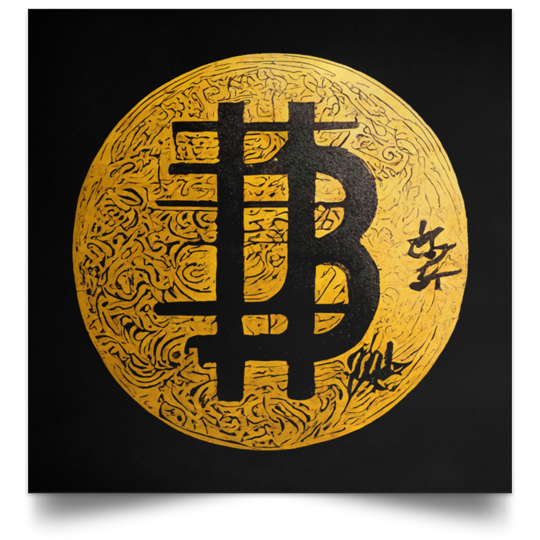 Bitcoin Calligraphy Poster