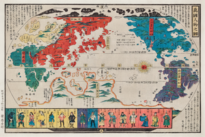 Japanese World Map Canvas